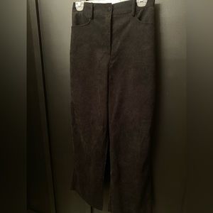 Romwe Corduroy-like Black Wide-Leg Pants